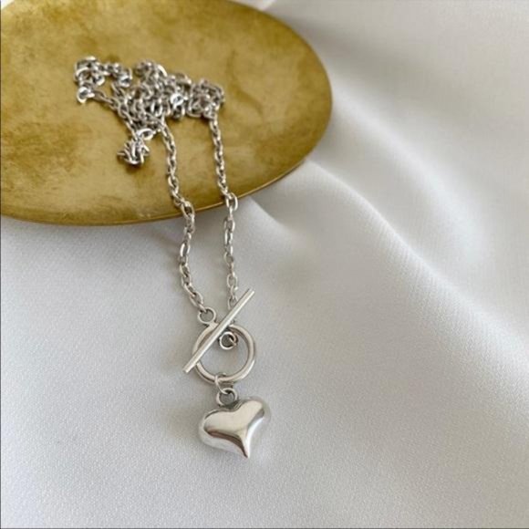 NEW 925 STERLING SILVER HEART CHAIN NECKLACE - Picture 4 of 6